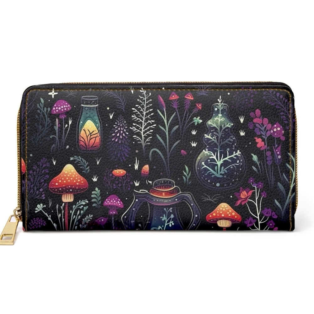 Witchy Potion Zipper Wallet | Dark Forest Tincture Design | Witch | Whimsigoth